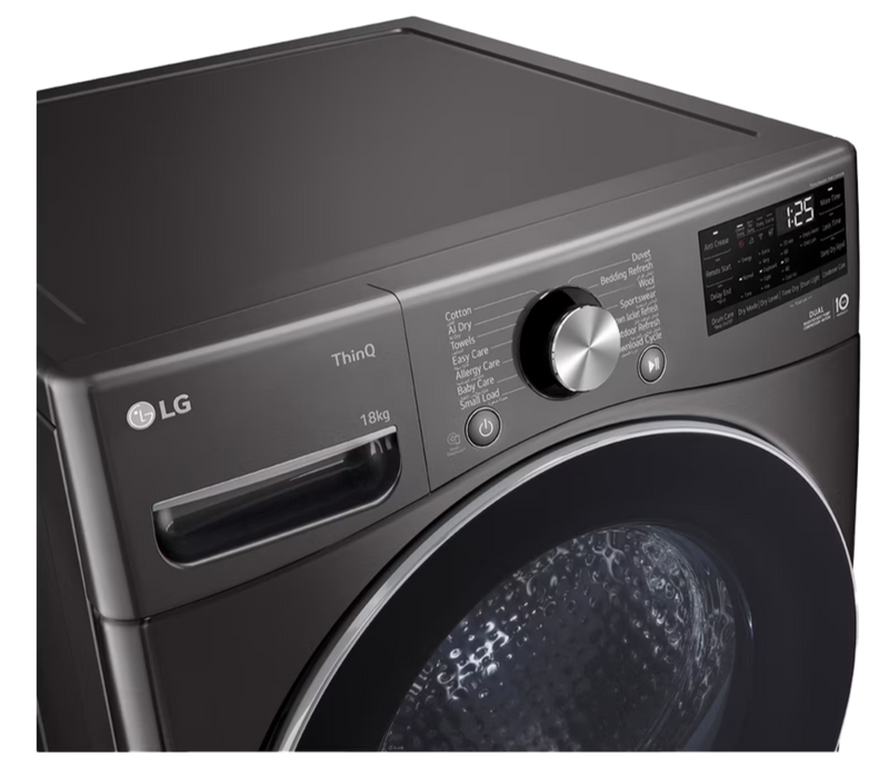 LG 18KG Dual Inverter Heat Pump Tumble Dryer Platinum Black RH18U8JVCW-8