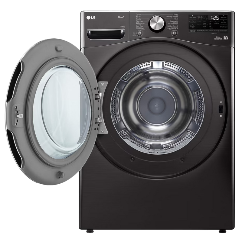 LG 18KG Dual Inverter Heat Pump Tumble Dryer Platinum Black RH18U8JVCW-7
