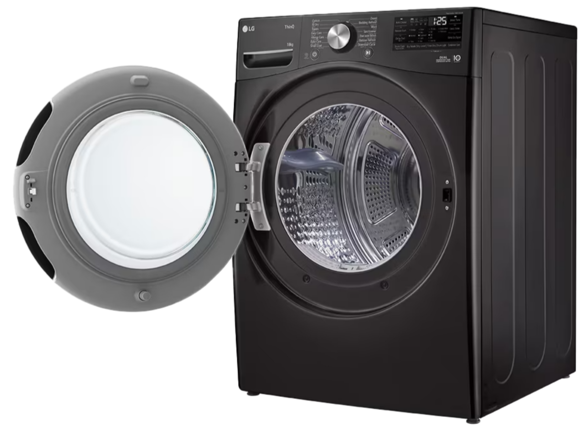 LG 18KG Dual Inverter Heat Pump Tumble Dryer Platinum Black RH18U8JVCW-12