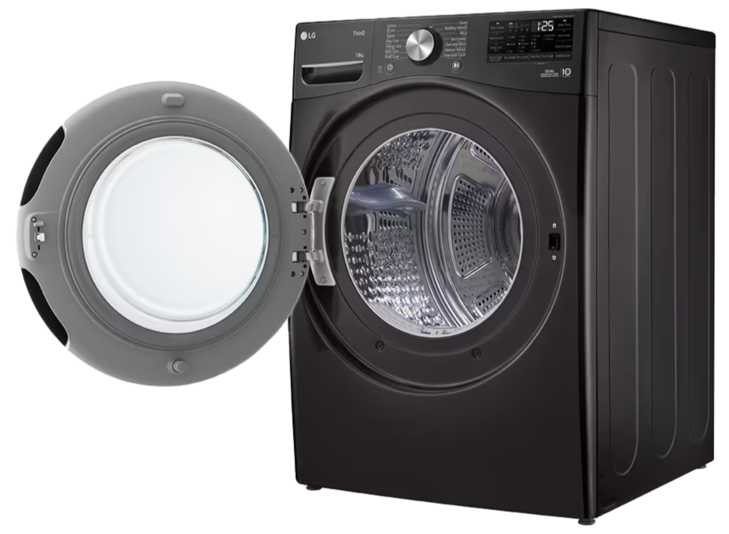 LG 18KG Dual Inverter Heat Pump Dryer Platinum Black RH18U8JVCW