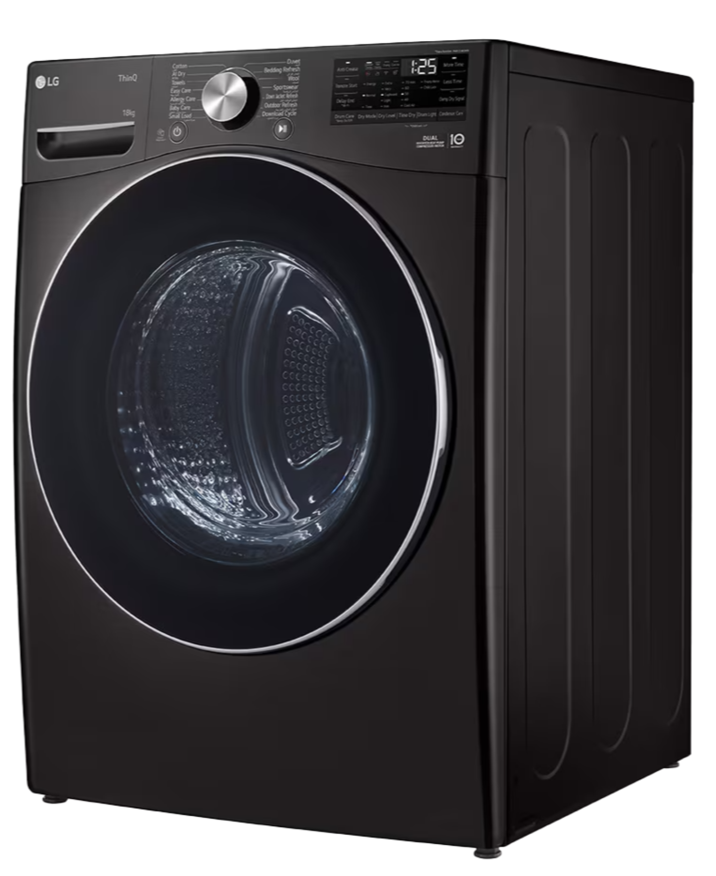 LG 18KG Dual Inverter Heat Pump Dryer Platinum Black RH18U8JVCW