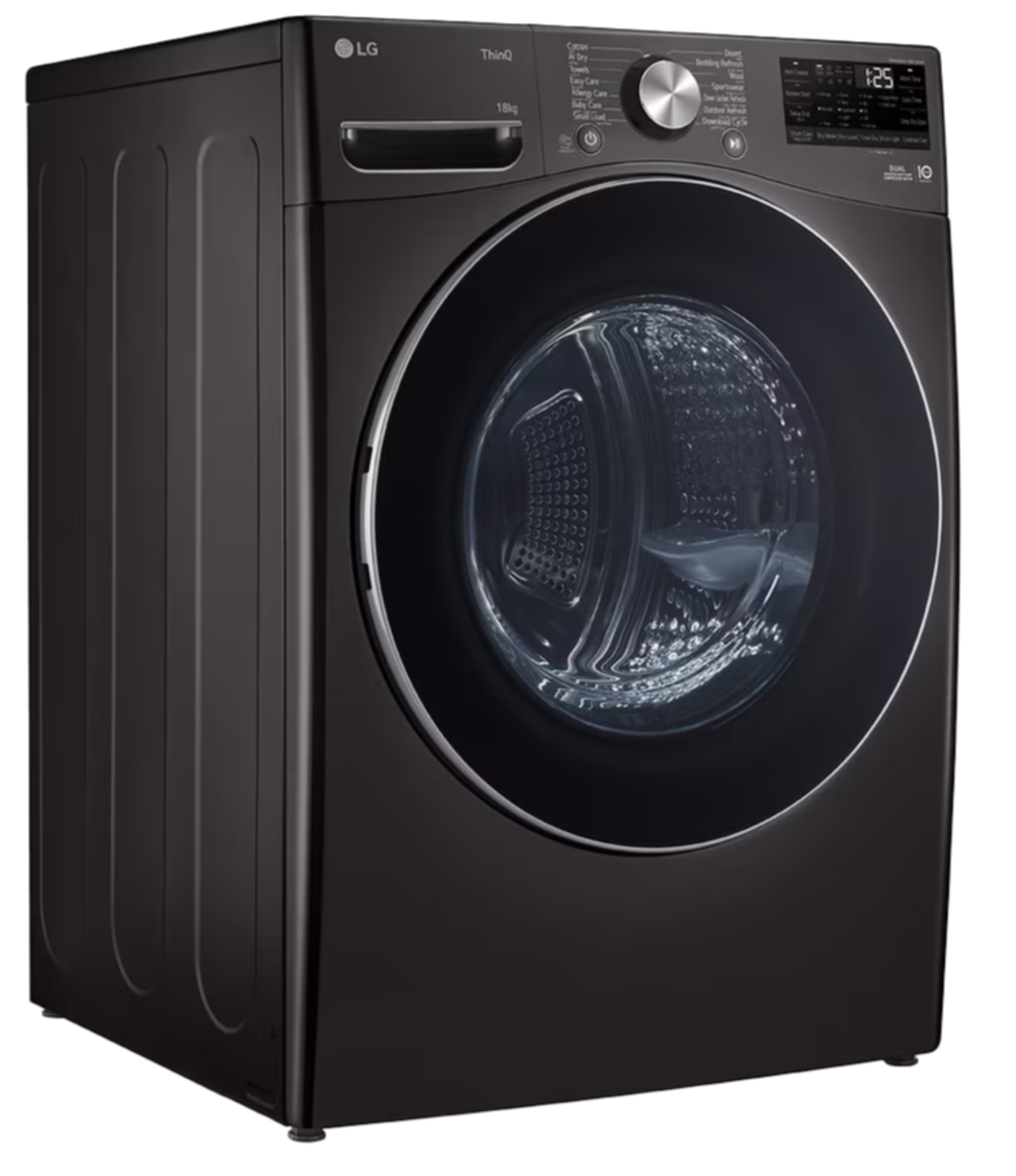 LG 18KG Dual Inverter Heat Pump Dryer Platinum Black RH18U8JVCW