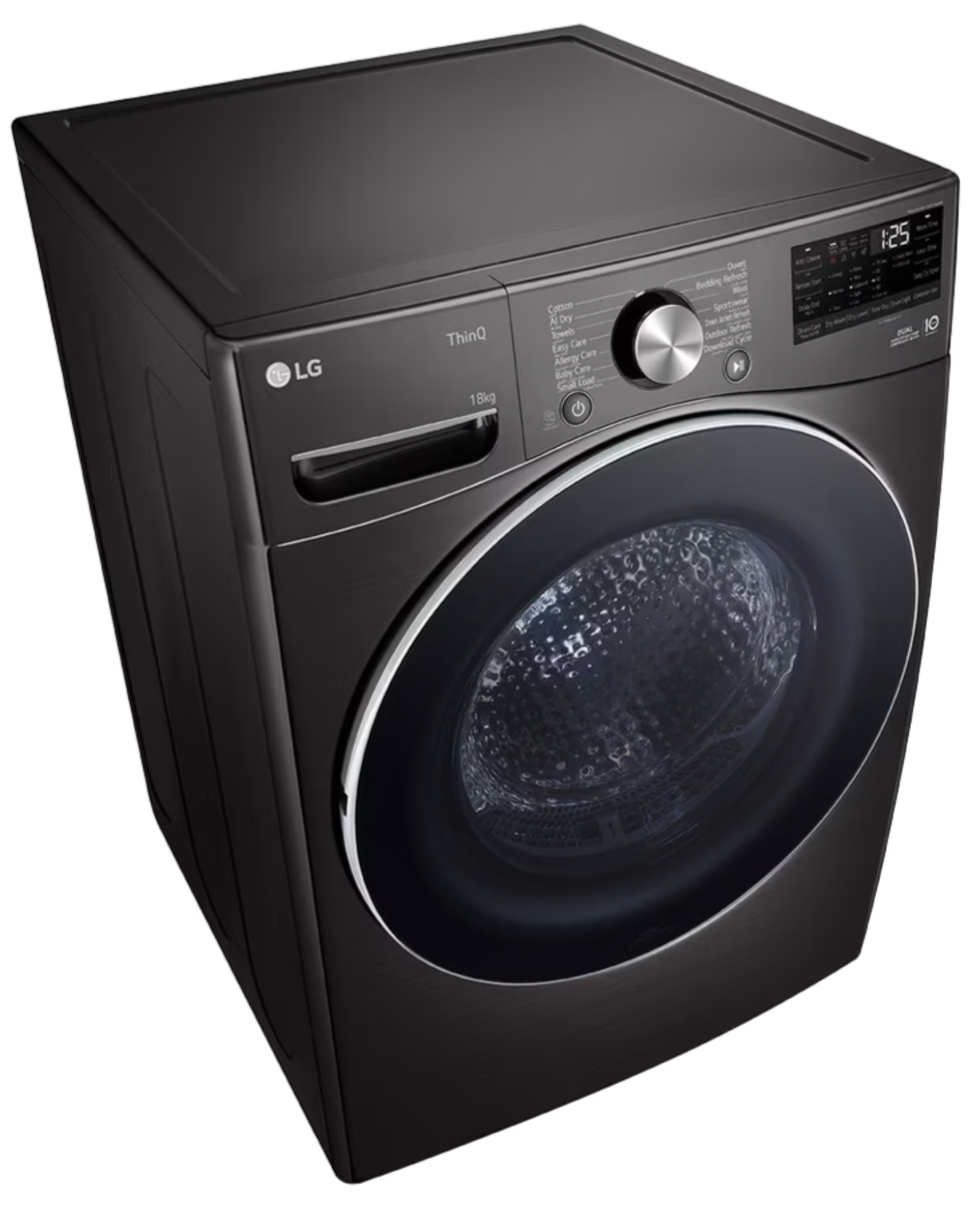 LG 18KG Dual Inverter Heat Pump Dryer Platinum Black RH18U8JVCW