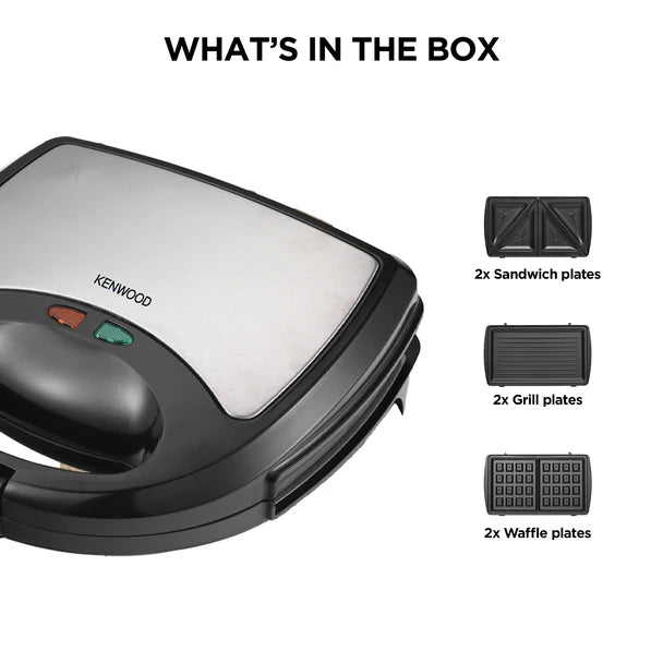 Kenwood 3 In 1 Sandwich Maker Black SMM01-2