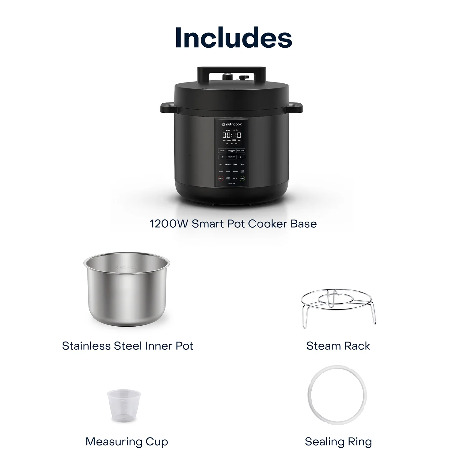 Nutricook Smart Pot 8 Litre 9-In-1 Instant Electric Pressure Cooker SP208K-SA-11