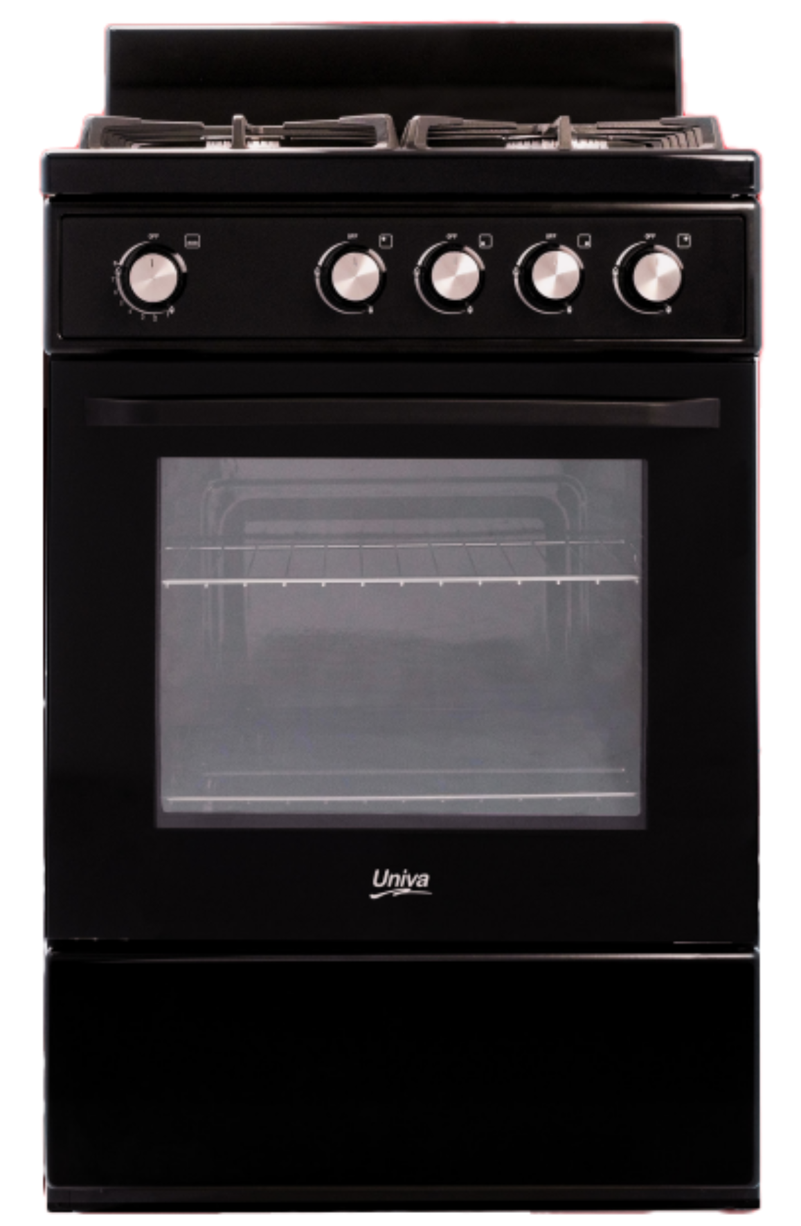 Univa 60cm 4 Burner Full Gas Stove Black UG016BI-1-1
