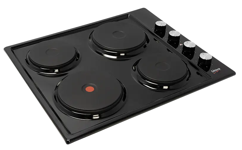Univa Solid Plate Hob Black U156B