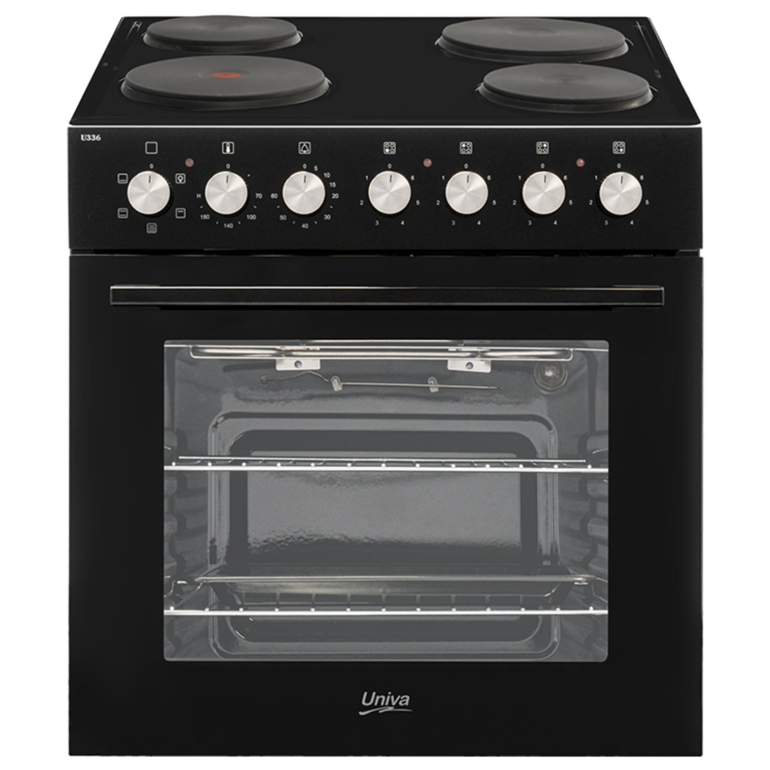 Univa Built In Oven and Hob Set Black U336B-1-1