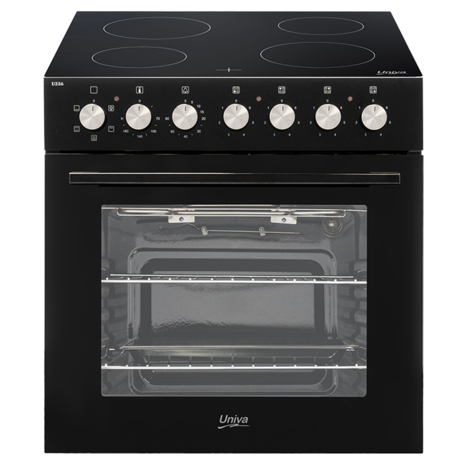 Univa Built In Oven and Hob Set Black U336CB-1-1
