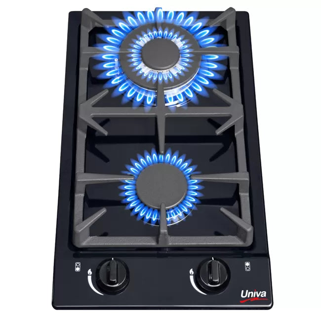 Univa 2 Burner Gas Hob Black UGH02B-6