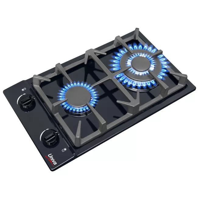 Univa 2 Burner Gas Hob Black UGH02B-7