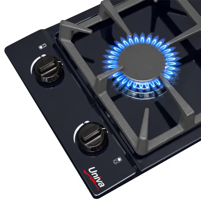 Univa 2 Burner Gas Hob Black UGH02B-8