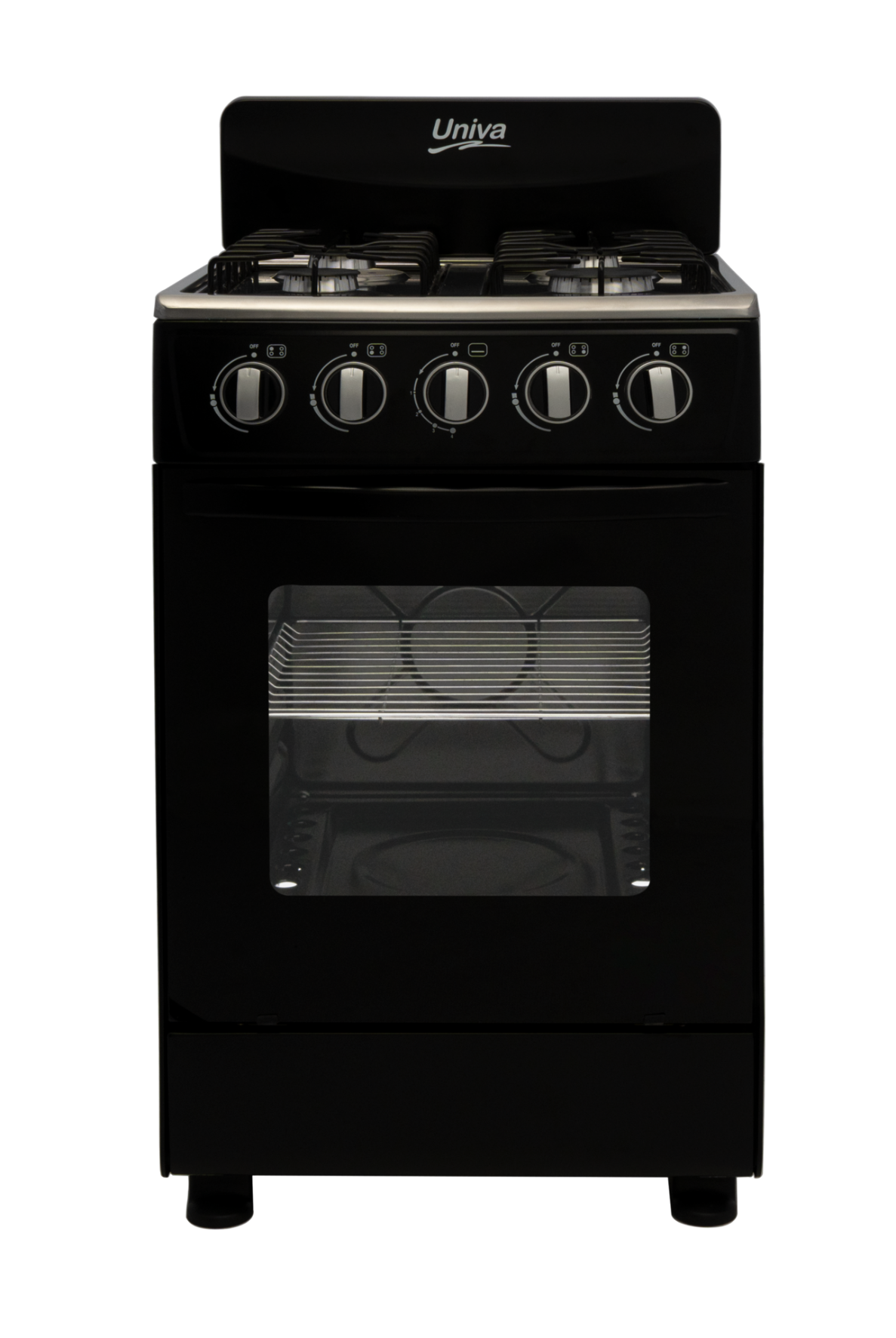 Univa Freestanding 50x50 Full Gas Stove Black UG555-1