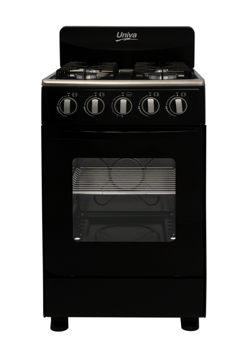 Univa Freestanding 50x50 Full Gas Stove Black UG555-1