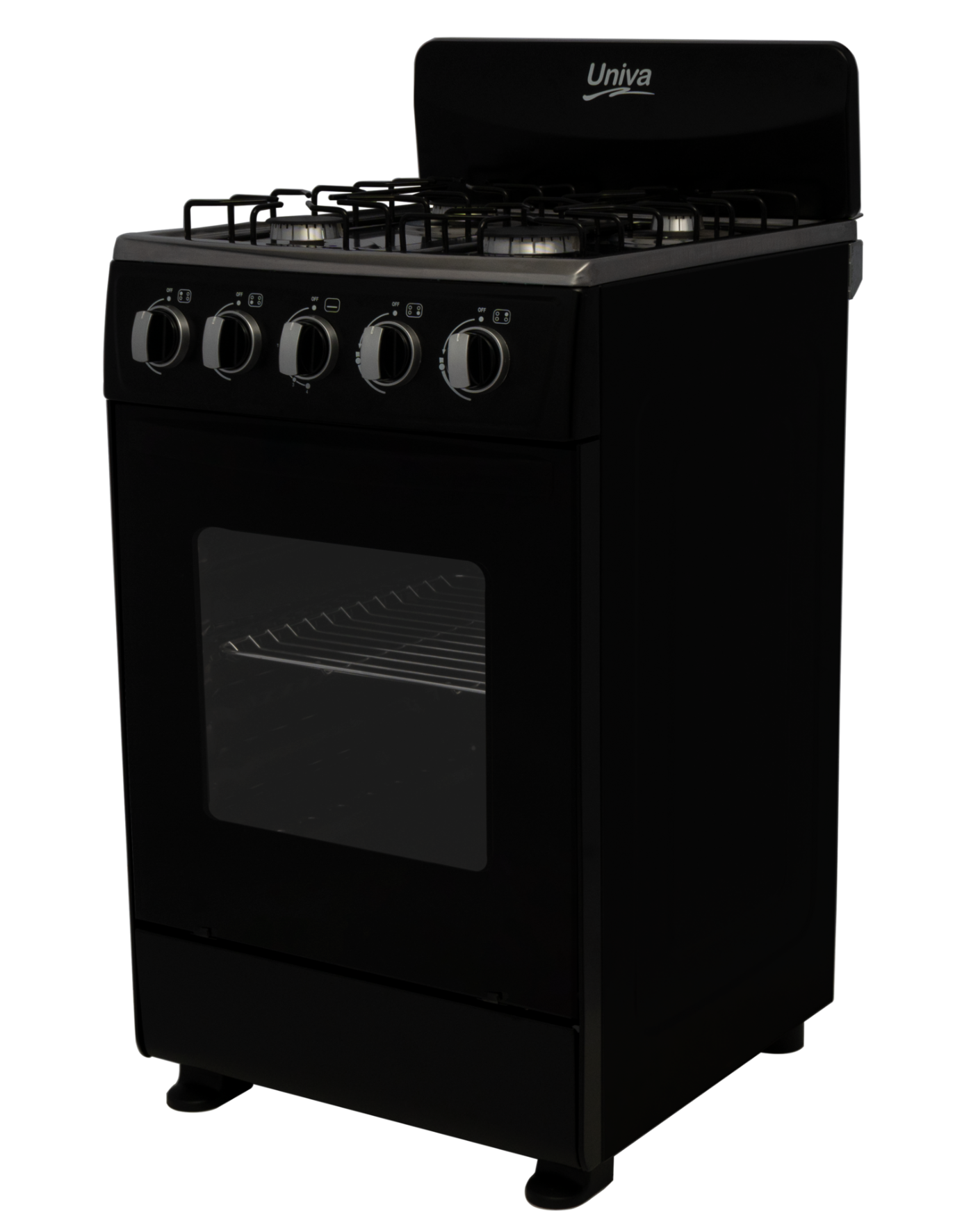 Univa Freestanding 50x50 Full Gas Stove Black UG555