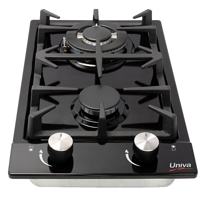 Univa 2 Burner Gas Hob Black UGH02B-5