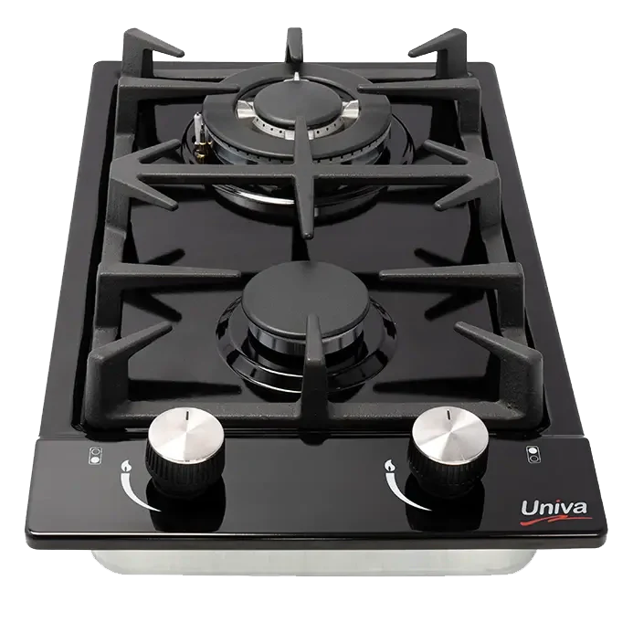 Univa 2 Burner Gas Hob Black UGH02B-12