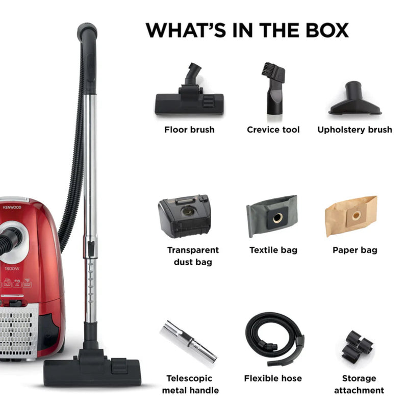 Kenwood Bag & Bagless Vacuum Cleaner Black/Red VCP90.000BR-7