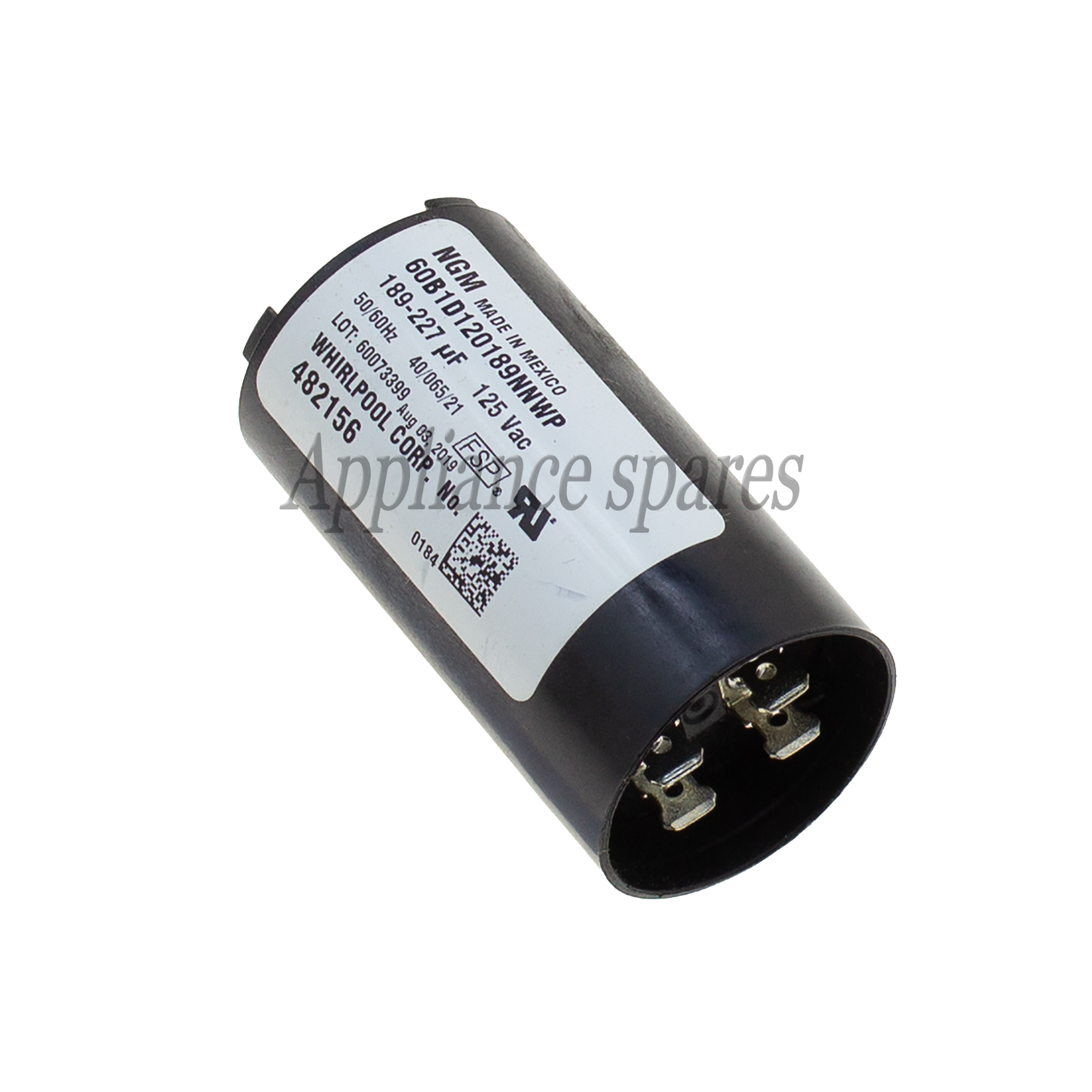 Whirlpool Washing Machine Capacitor (189-227uf, 125v)-1