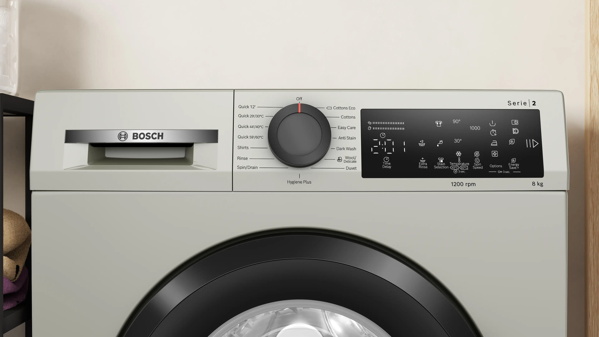Bosch 8kg Series 2 Slimline Washing Machine Silver Inox WLZ2421SZA