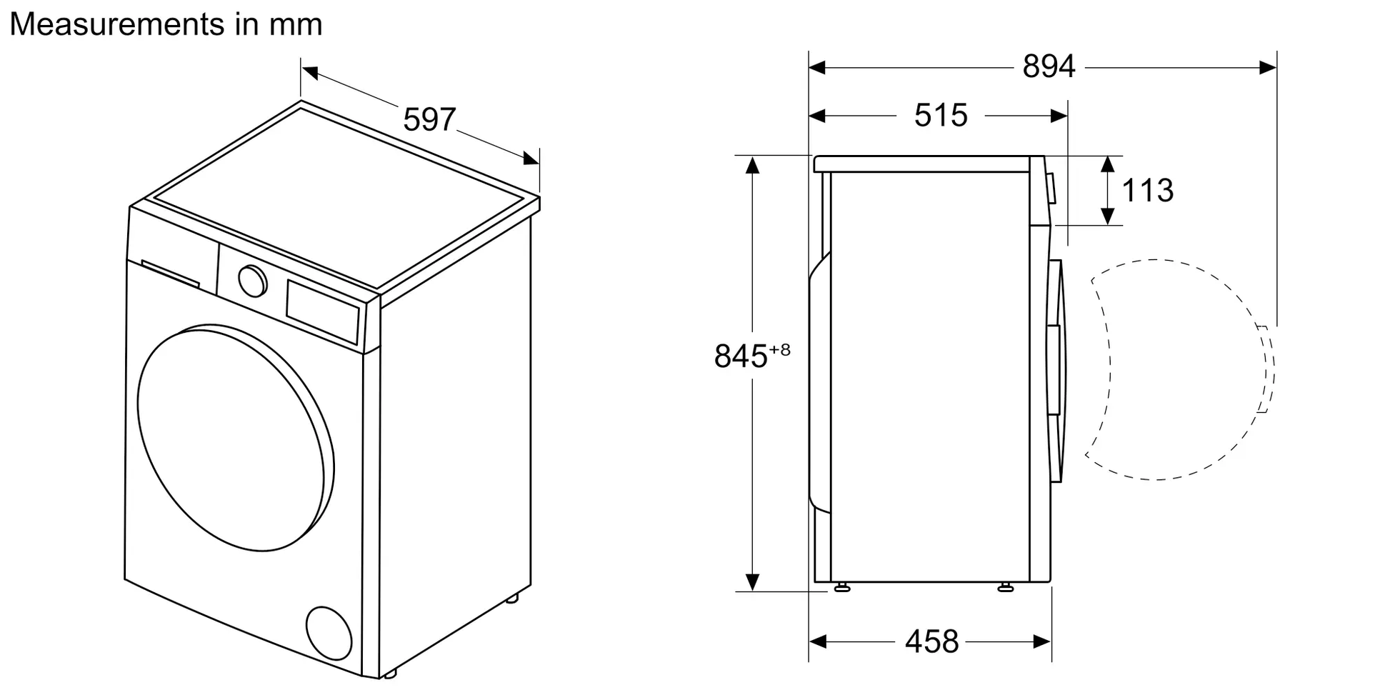 Bosch 8kg Series 2 Slimline Washing Machine Silver Inox WLZ2421SZA-6