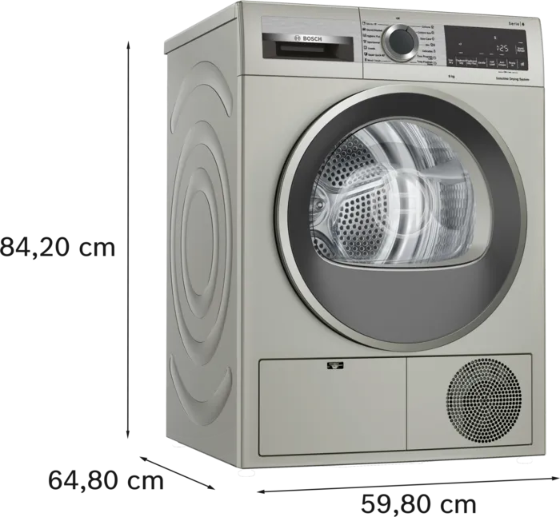 Bosch 9kg Condenser Tumble Dryer Silver Inox WPG1411XZA