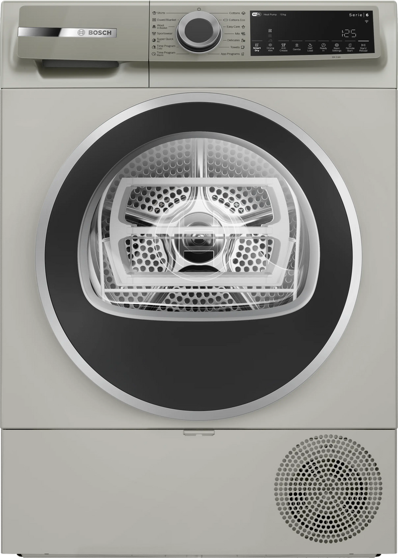 Bosch Series 6 Heat Pump Tumble Dryer 10 kg Silver inox WQJ2520RZA-1
