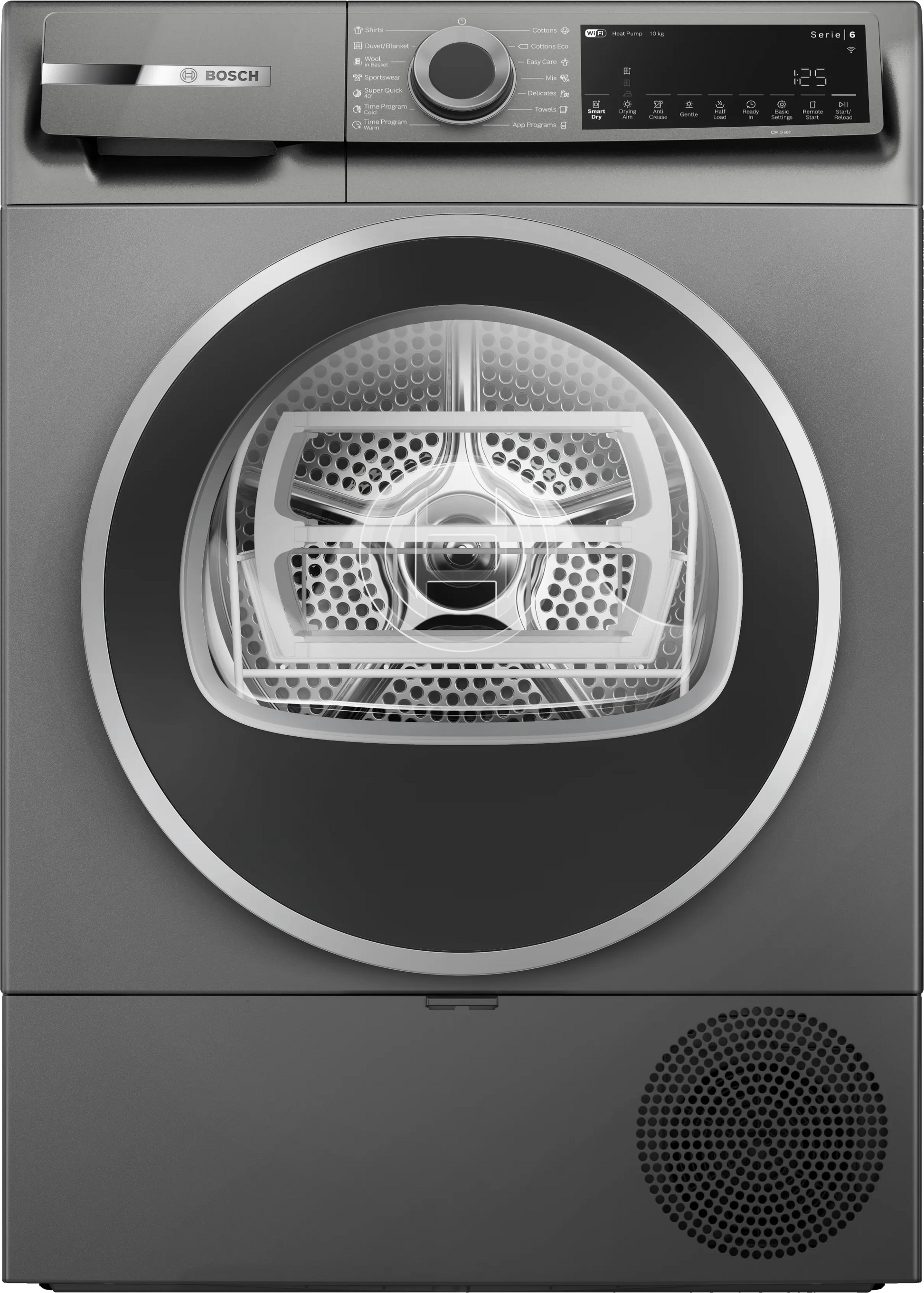 Bosch Series 6 Heat Pump Tumble Dryer 10 kg Cast iron grey WQJ2521RZA-1