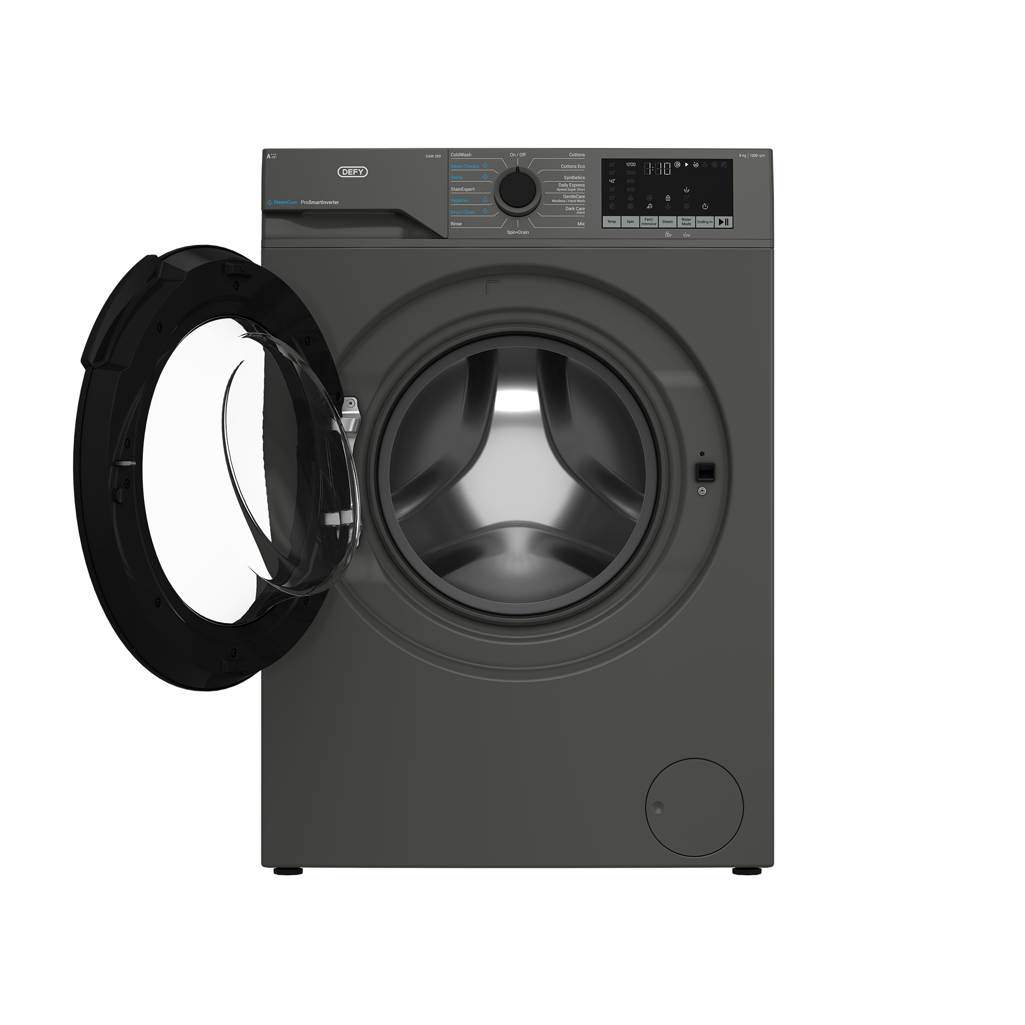 Defy 9kg SteamCure Front Loader Washing Machine Manhattan Grey DAW399