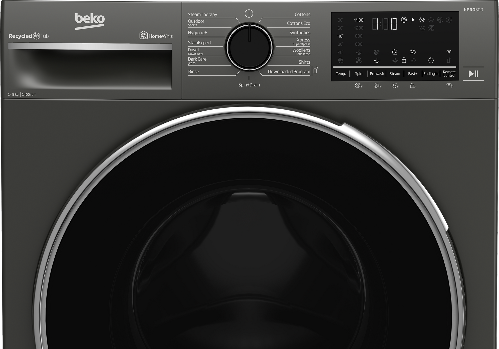 Beko 9kg Front Loader Washing Machine Manhattan Grey BAW204-4