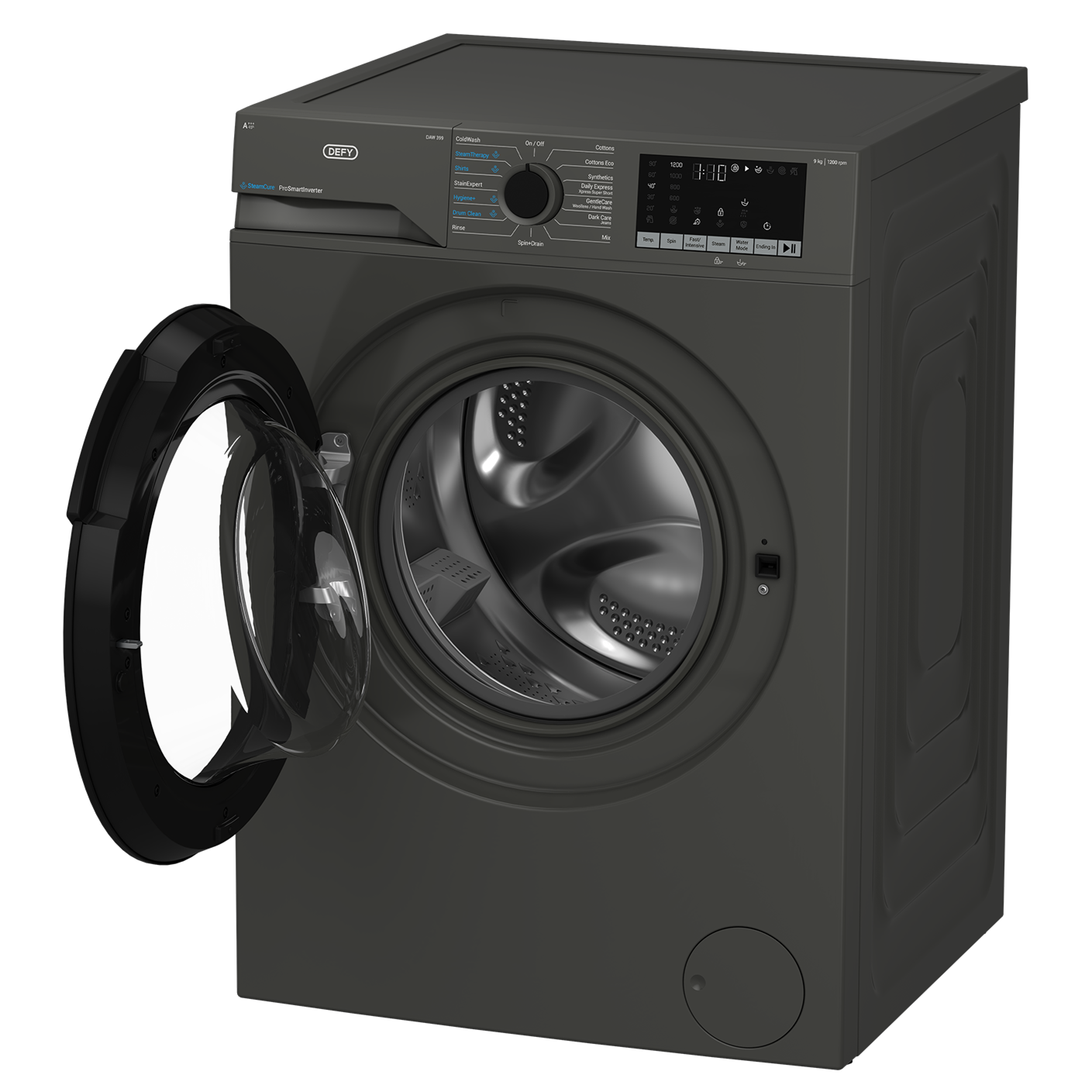 Defy 9kg SteamCure Front Loader Washing Machine Manhattan Grey DAW399