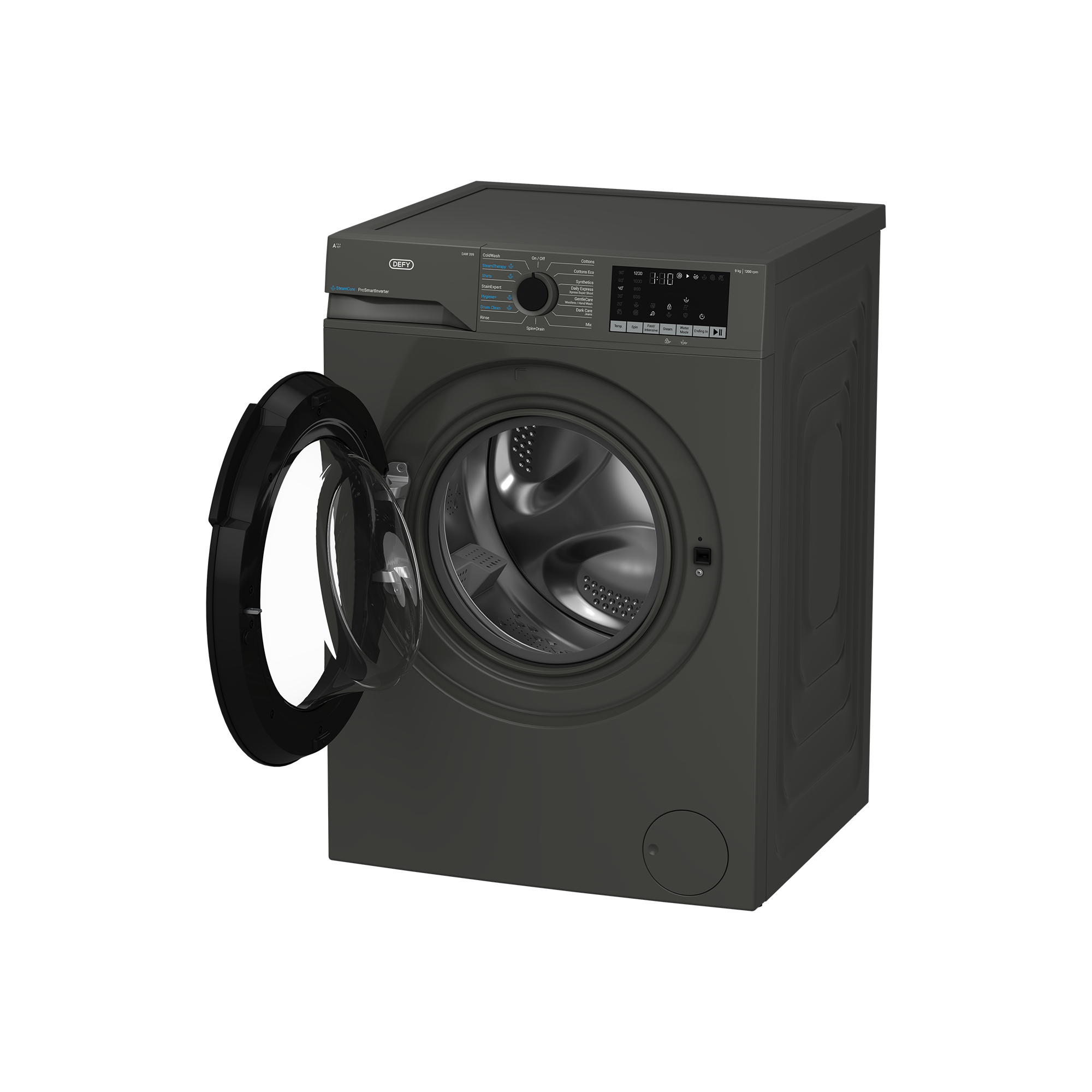Defy 9kg SteamCure Front Loader Washing Machine Manhattan Grey DAW399