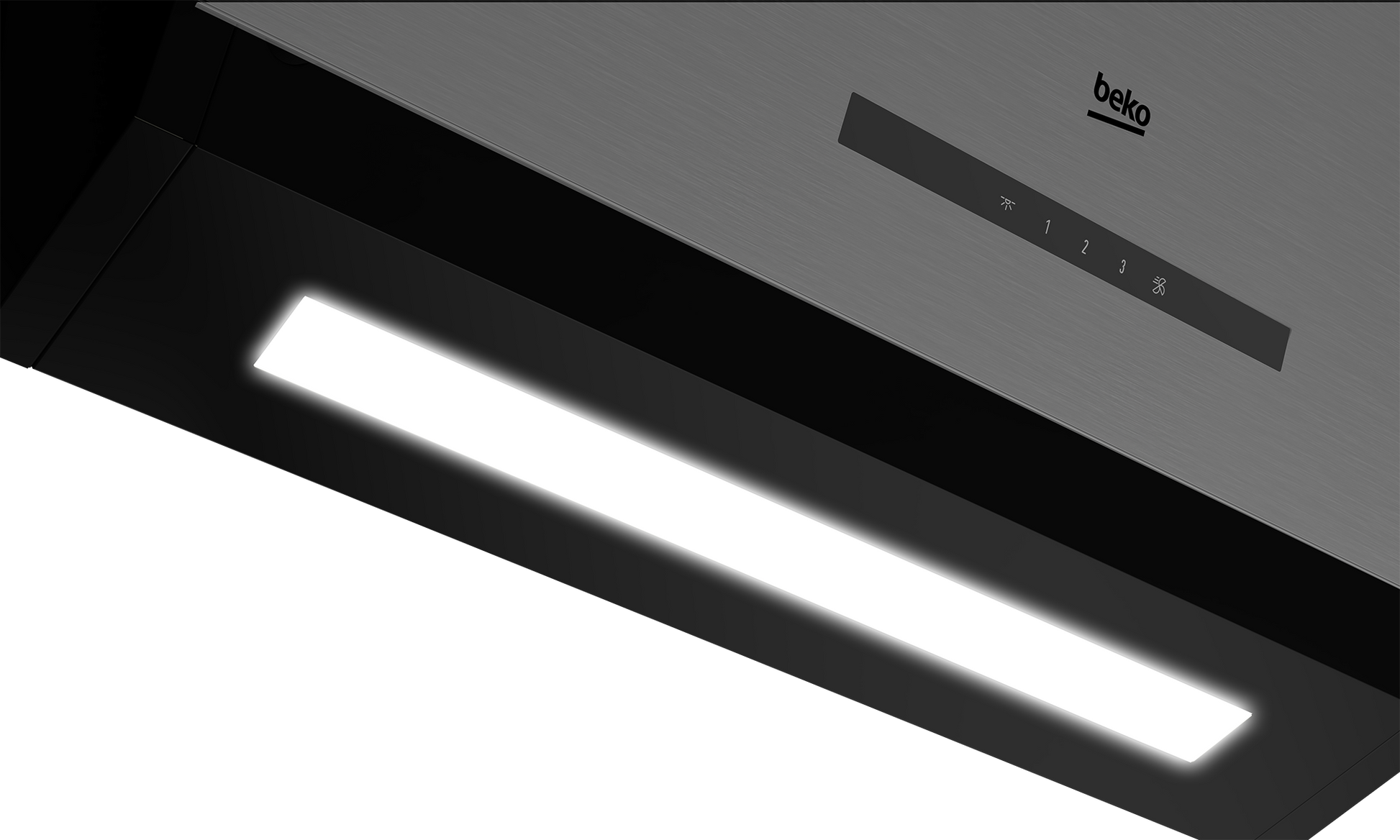 Beko Inclined Cookerhood Black/Grey HCA93640SS-3