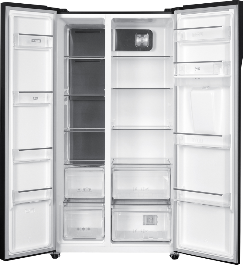 Beko 521L Side-by-Side Fridge 91cm Dark Inox GNO532B-3