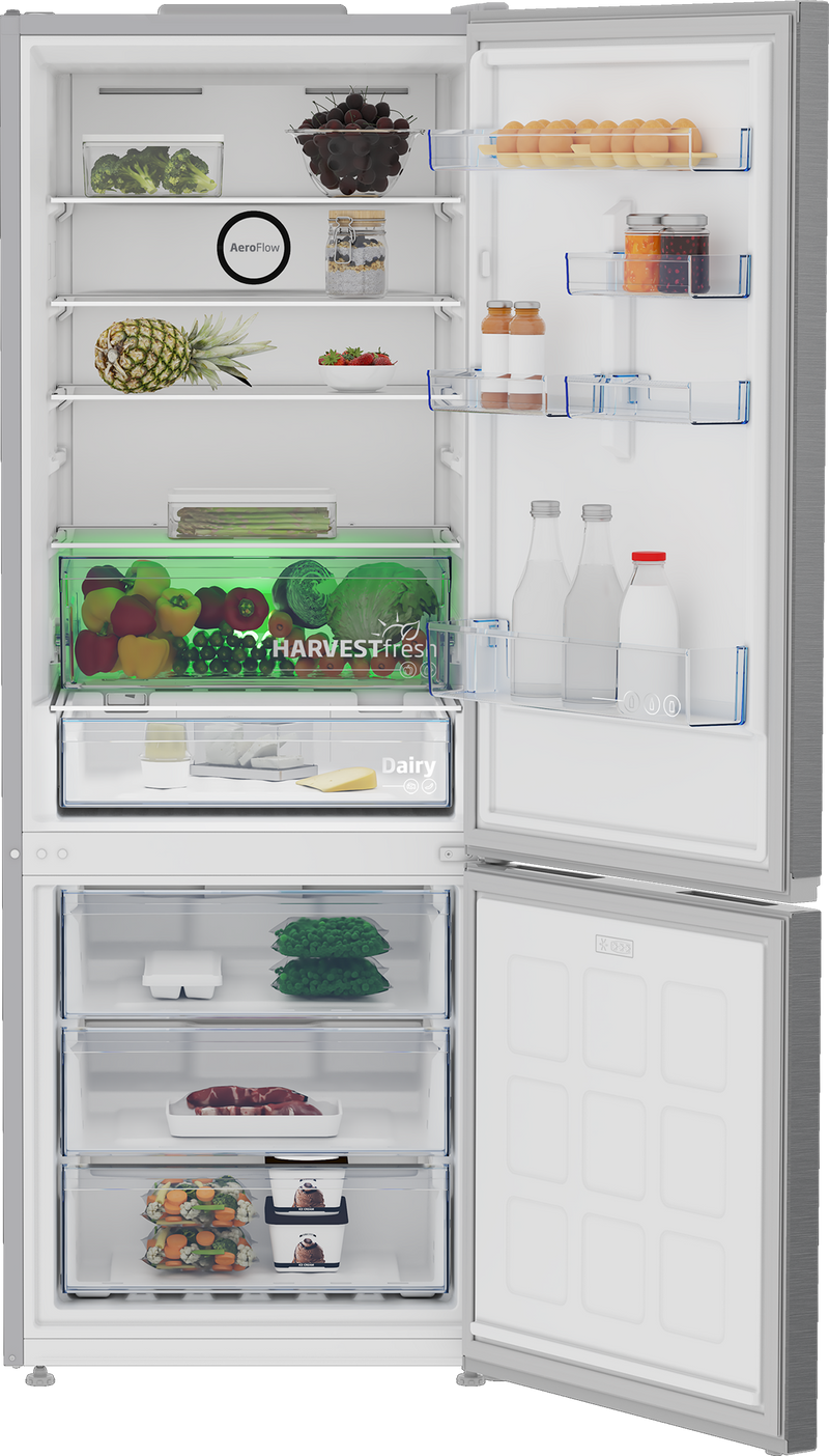 Beko 490L Fridge/Freezer (Bottom Freezer) Brushed Silver B5RCNE565HXP-3