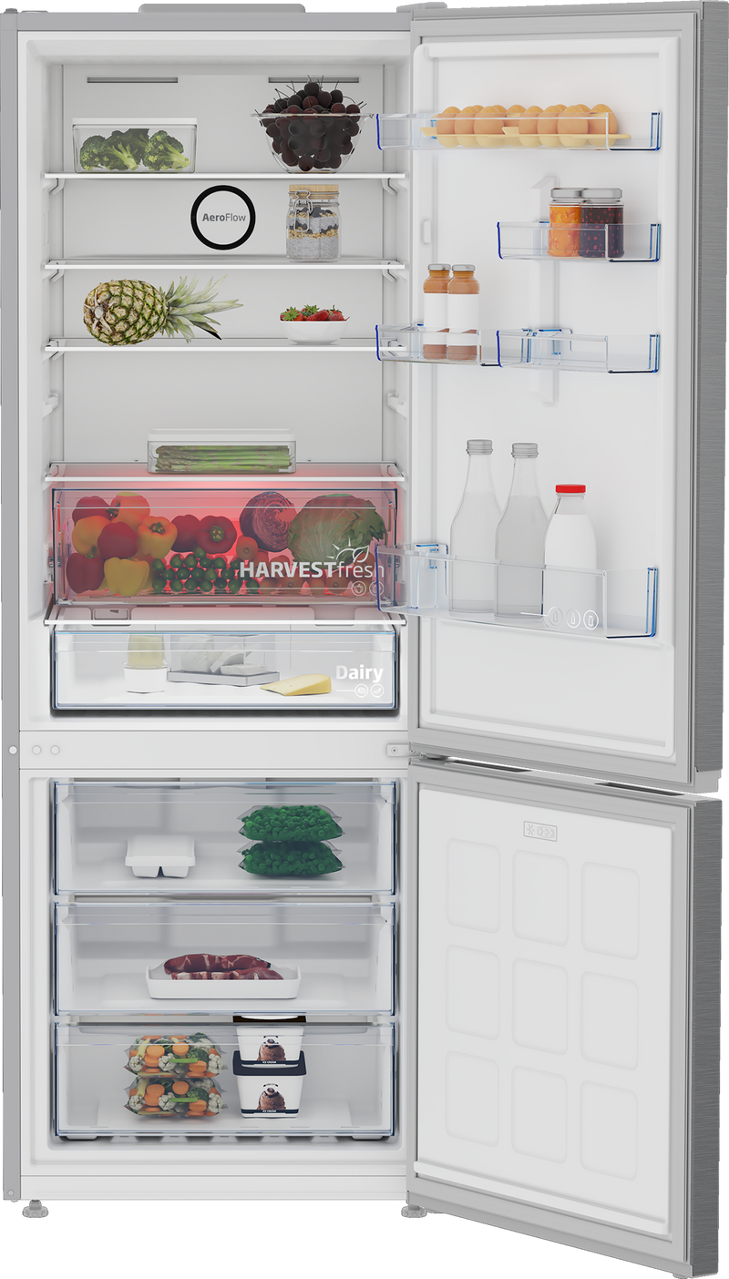 Beko 490L Fridge/Freezer (Bottom Freezer) Brushed Silver B5RCNE565HXP-4