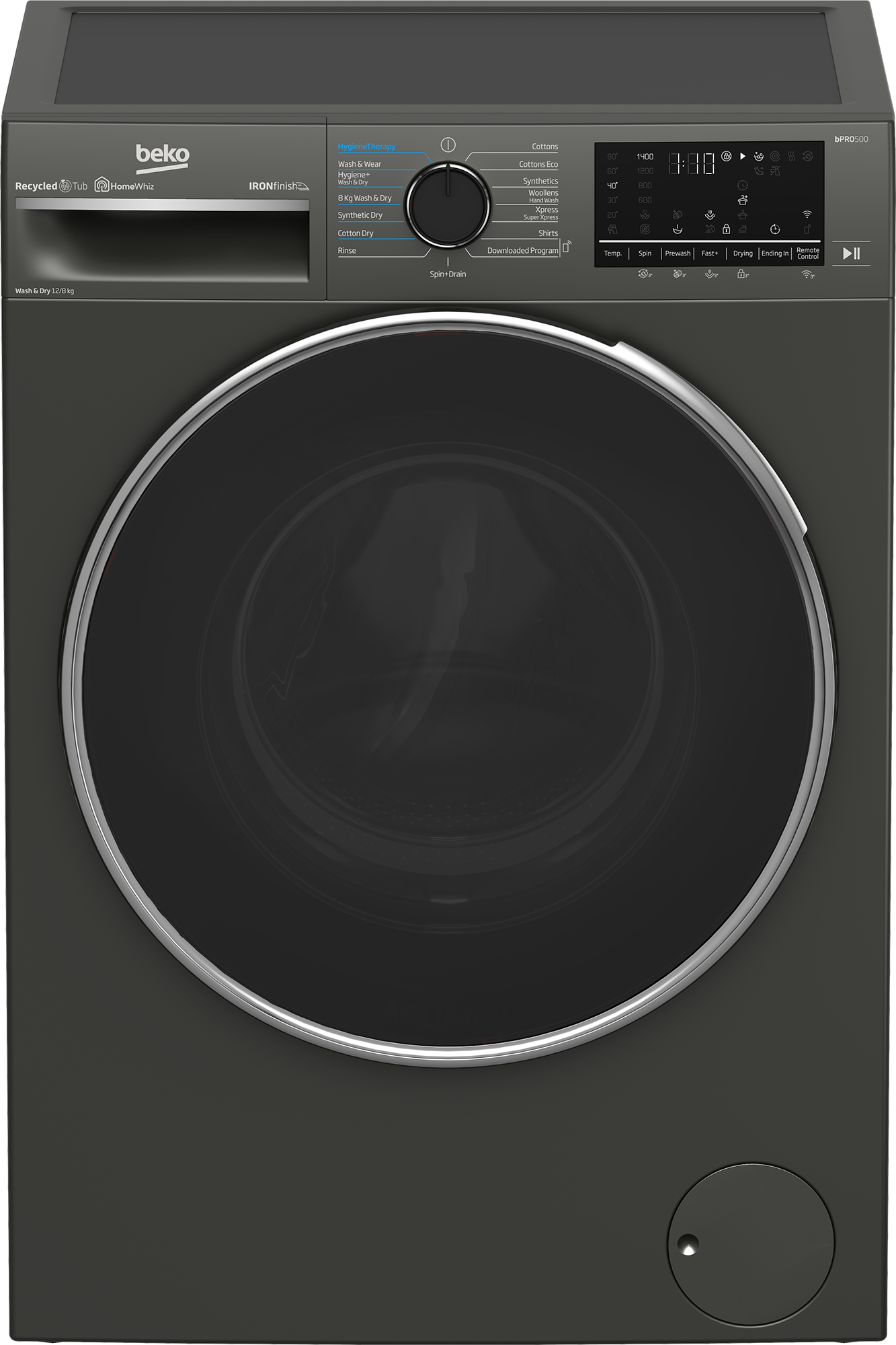 Beko 12/8kg Front Loader Combo Washer Dryer Manhattan Grey BWD201-3