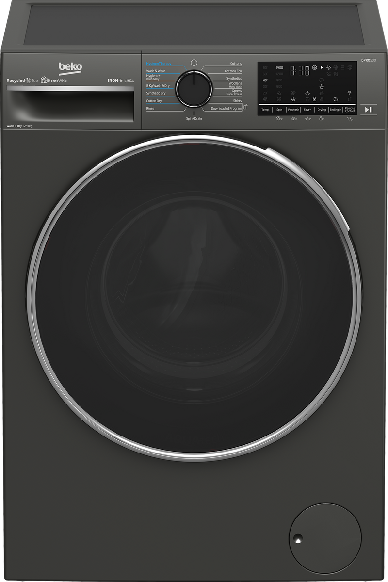Beko 12/8kg Front Loader Combo Washer Dryer Manhattan Grey BWD201-3