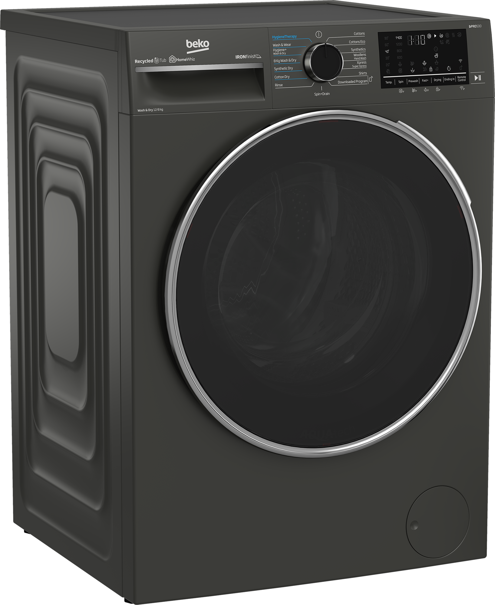 Beko 12/8kg Front Loader Combo Washer Dryer Manhattan Grey BWD201-1