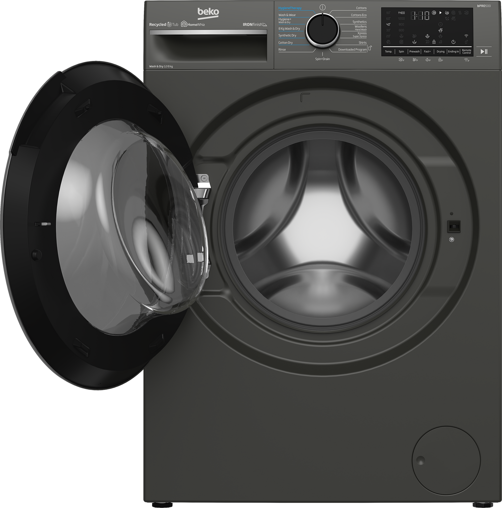 Beko 12/8kg Front Loader Combo Washer Dryer Manhattan Grey BWD201-2