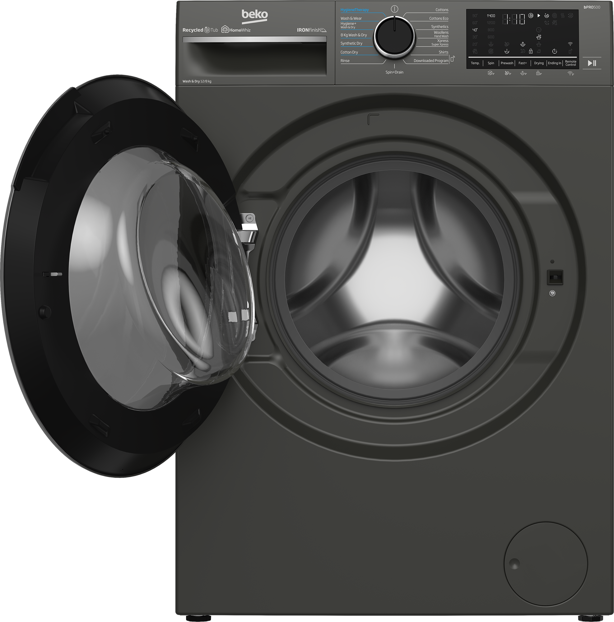 Beko 12/8kg Front Loader Combo Washer Dryer Manhattan Grey BWD201