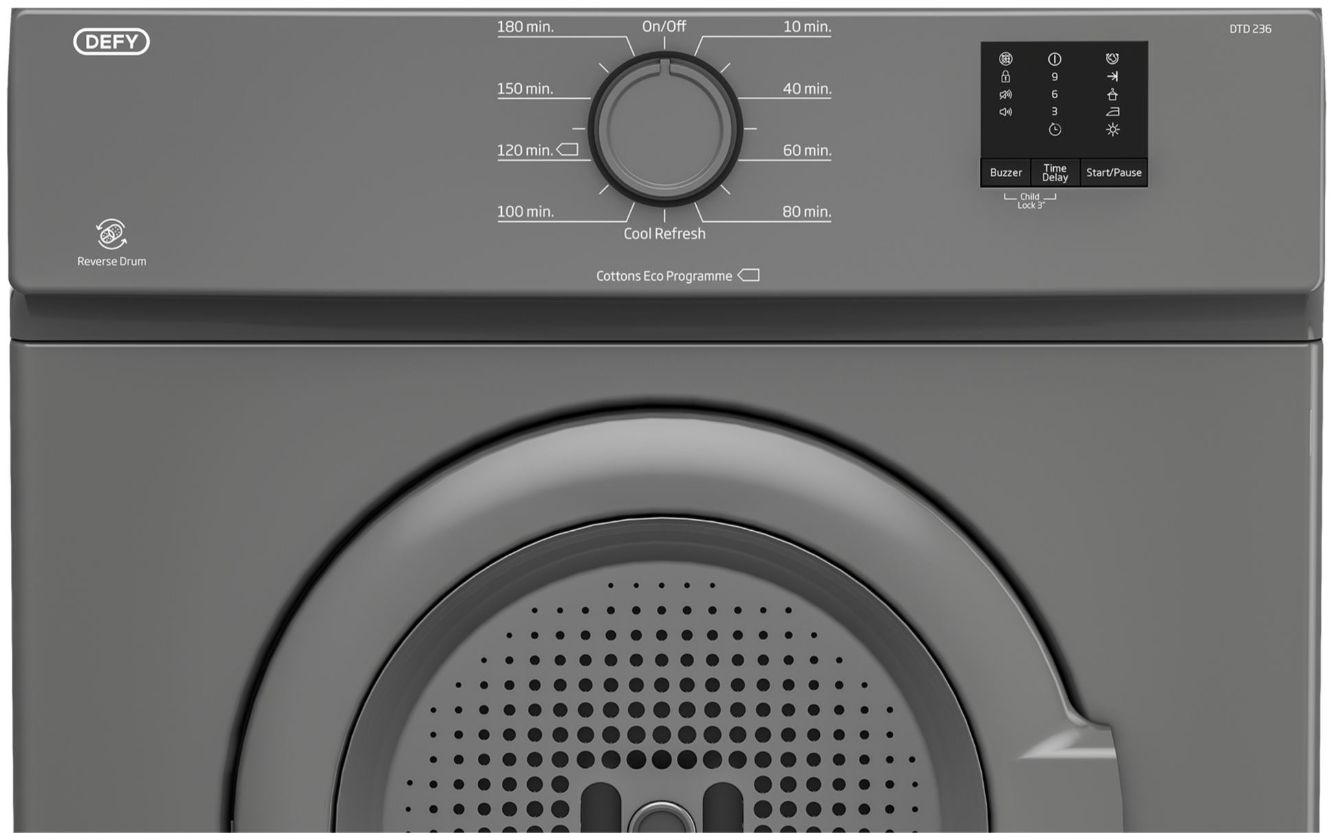 Defy 6kg Air Vented Tumble Dryer Manhattan Grey DTD236-3