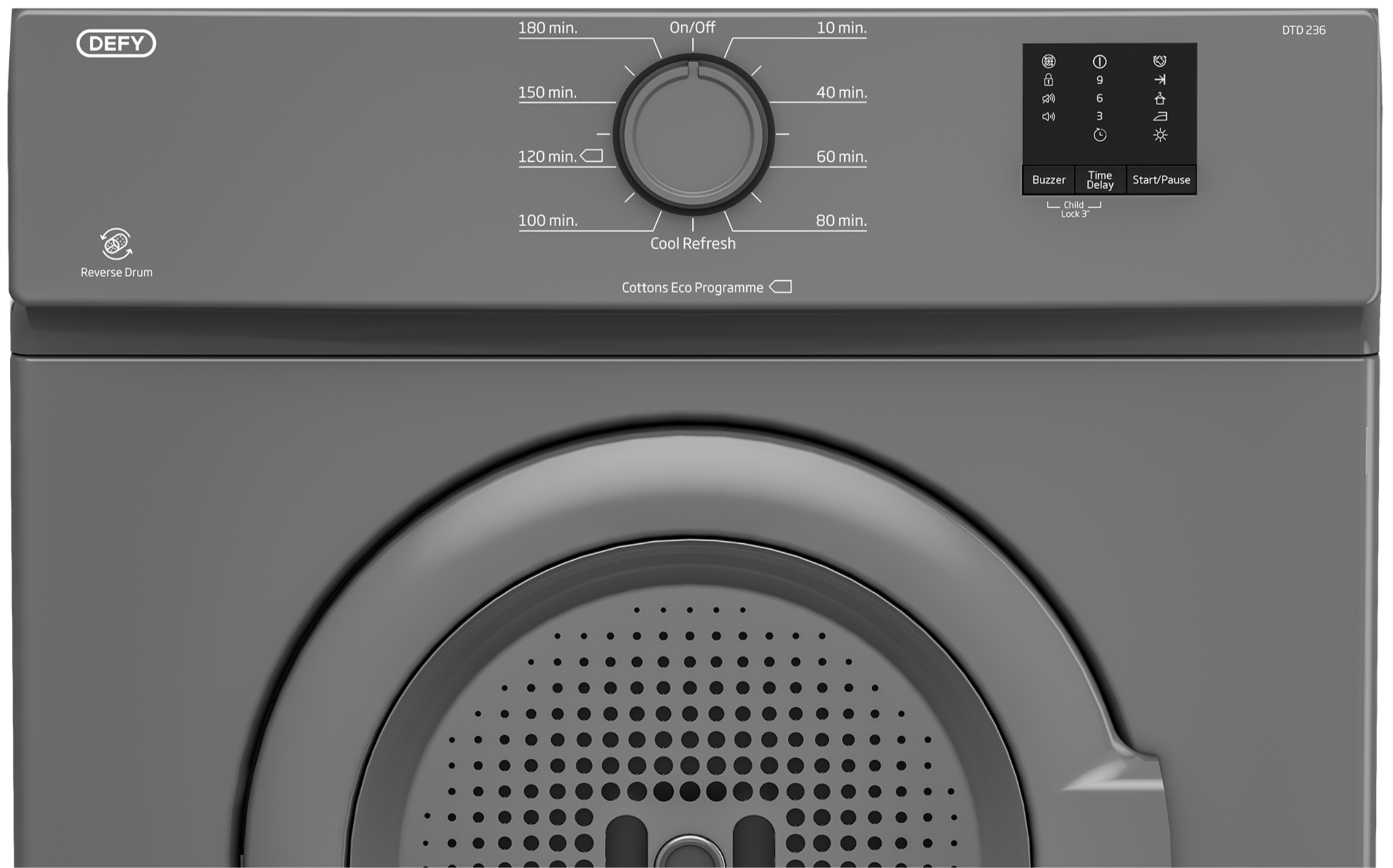 Defy 6kg Air Vented Tumble Dryer Manhattan Grey DTD236