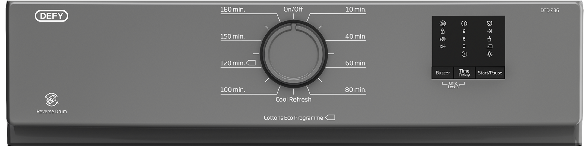 Defy 6kg Air Vented Tumble Dryer Manhattan Grey DTD236-4