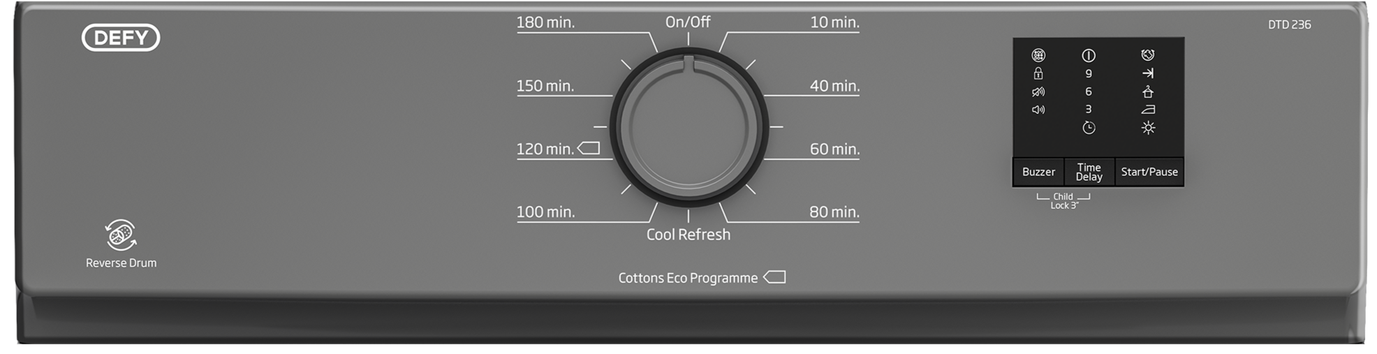 Defy 6kg Air Vented Tumble Dryer Manhattan Grey DTD236
