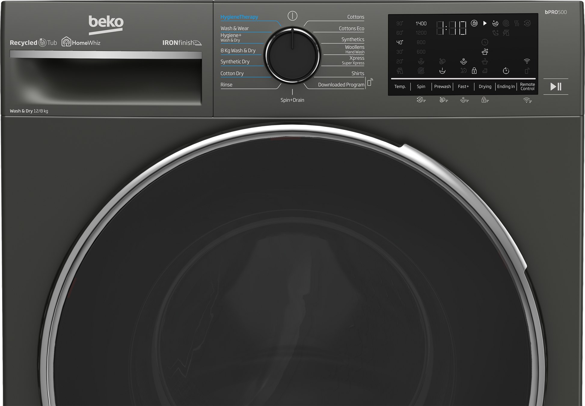 Beko 12/8kg Front Loader Combo Washer Dryer Manhattan Grey BWD201-4