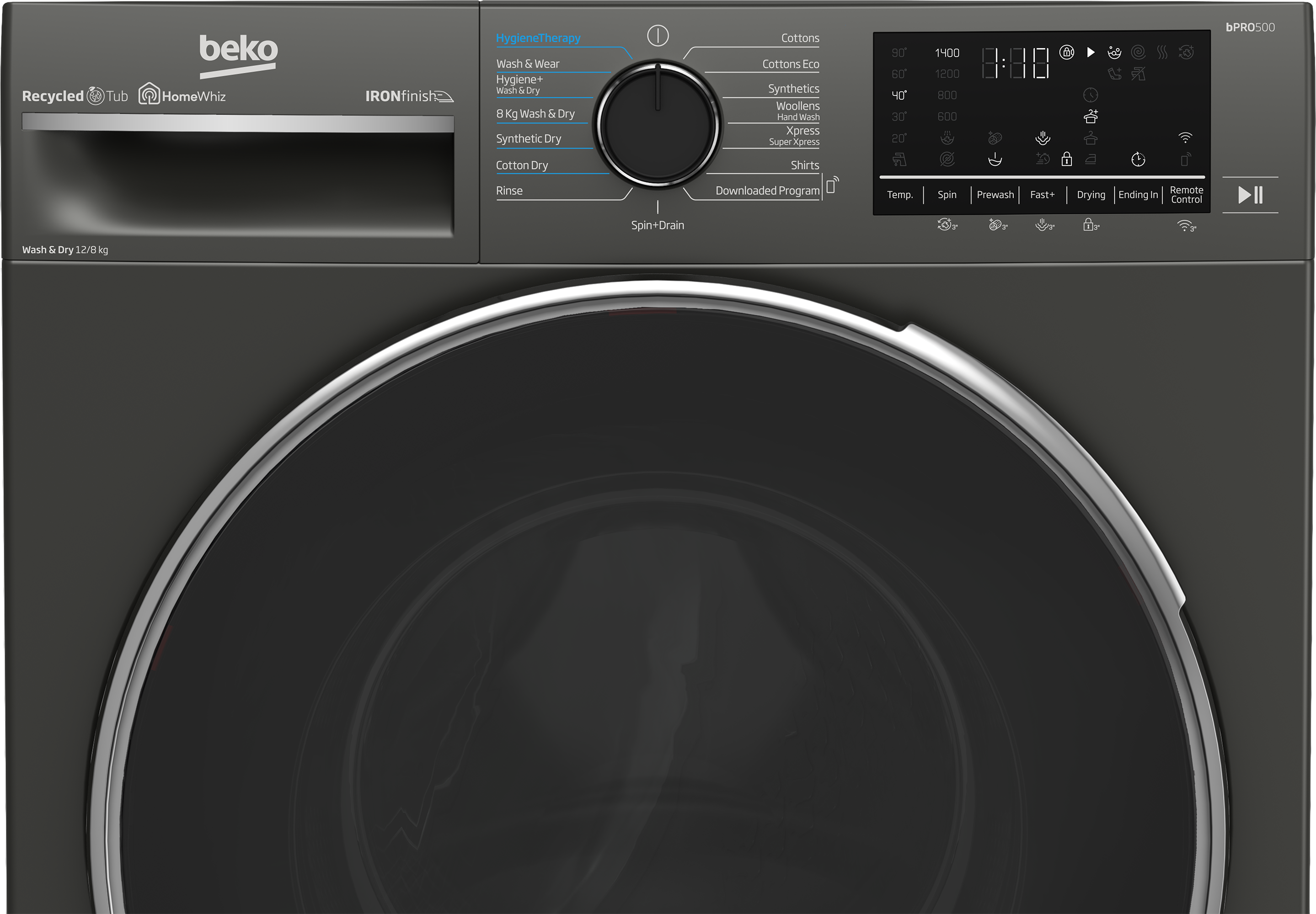 Beko 12/8kg Front Loader Combo Washer Dryer Manhattan Grey BWD201