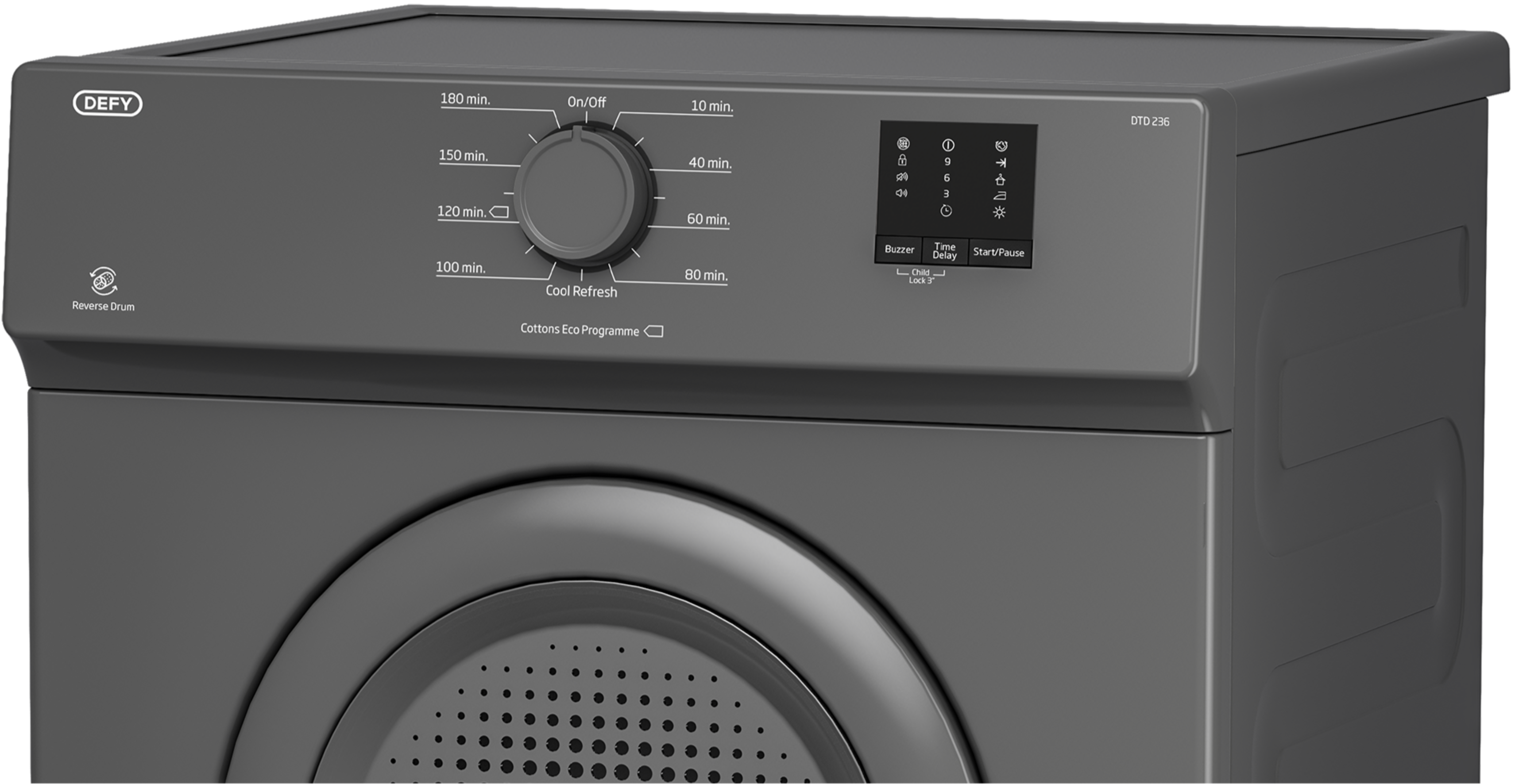 Defy 6kg Air Vented Tumble Dryer Manhattan Grey DTD236