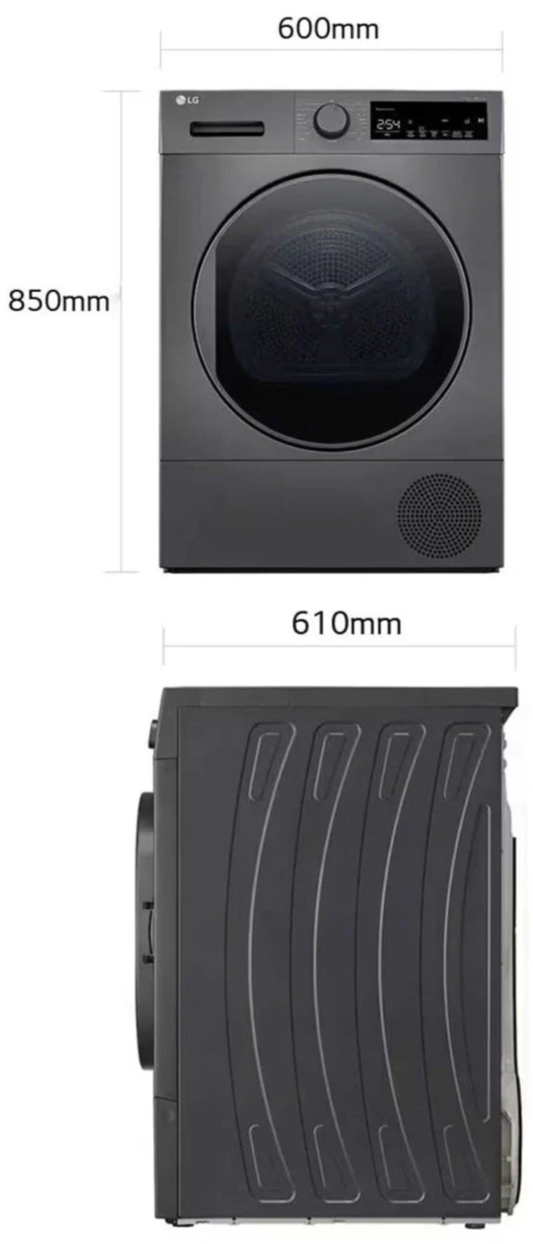 LG 8KG Heat Pump Tumble Dryer Dark Silver RH80T2SP7RM-8
