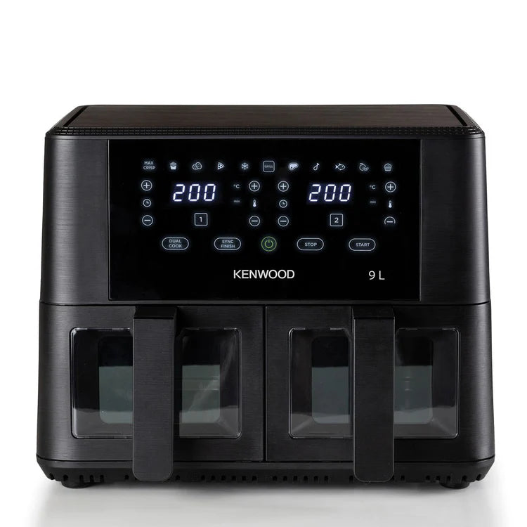 Kenwood kHealth 9L Dual Air Fryer with Grill Function & Window Black HFG95.000BK-2